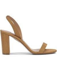 Aquazzura - So Nude Block 85Mm Viscose Leather Sandals - Lyst