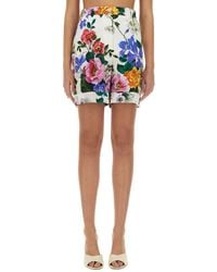 Dolce & Gabbana - Shorts With Floral Motif - Lyst