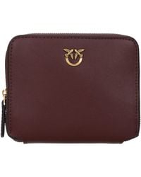 Pinko - Wallet Leather/Burgundy - Lyst