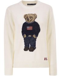 Polo Ralph Lauren - Polo Bear Linen And Cotton Blend Jumper - Lyst