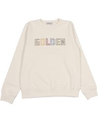 Golden Goose - Golden Crew Neck Sweatshirt Blend Cotton Fleece With Patch Fancy Stitch Application Crewneck - Lyst