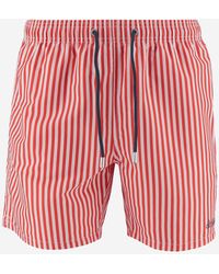 Mc2 Saint Barth - Nylon Swimsuit With Striped Pattern - Lyst