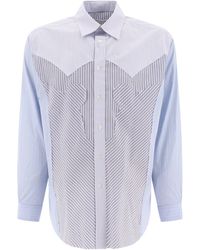Maison Margiela - Yoke Stripe Cotton Shirt - Lyst