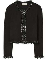 Tory Burch - Kendra Cardigan Aus Einer Woll-Kaschmirmischung Mit Verzierungen - Lyst