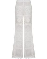 Zimmermann - Aster Embroidered Trousers - Lyst