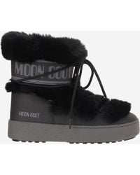 Moon Boot - Ltrack Tube Faux Fur Ankle Boots With Thermoplastic Rubber Midsole - Lyst