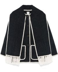 TOTEME - Attached Scarf Wool Jacket - Lyst