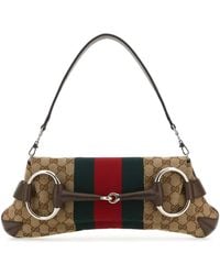 Gucci - Gg Supreme Fabric And Leather Medium Horsebit Chain Shoulder Bag - Lyst