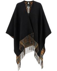 Burberry - Fringed Cape - Lyst