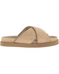 Fabiana Filippi - Flat Suede Sandals With Crossed Straps - Lyst