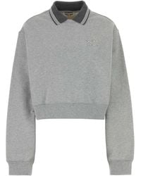 Miu Miu - Melange Cotton Oversize Sweatshirt - Lyst