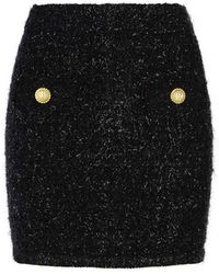 Balmain - High-rise Tweed Miniskirt - Lyst