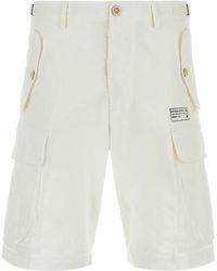 DSquared² - White Stretch Cotton Utility Bermuda Shorts - Lyst
