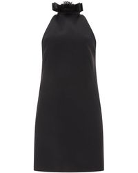 Dolce & Gabbana - Short Woolen Dress With Rear Neckline - Lyst