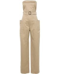 Saint Laurent - Combinaison Ceinturée À Haut Bustier - Lyst