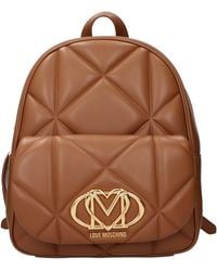 Love Moschino - Backpacks And Shoulder Bags Polyurethane/Camel - Lyst