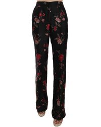 Femme Pantalons décontractés Legging a taille haute et a motif zebre Dolce & Gabbana en coloris Noir élégants et chinos Pantalons décontractés élégants et chinos Dolce & Gabbana 