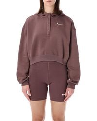 Nike - Oversized Cropped Hoodie - Lyst