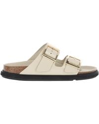 Birkenstock - Arizona Db Hex Shine Ecru, Natural Leather, S - Lyst