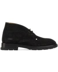 McQueen - Suede Ankle Boot With 3 Cm Heel - Lyst