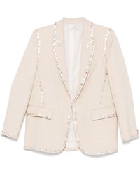 forte_forte - Viscose Wool Slub Pearl Borduured Jas - Lyst