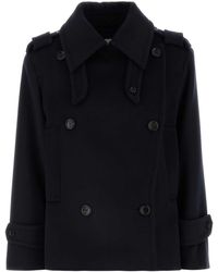 Max Mara - Dark Wool Blend Laveno Coat - Lyst