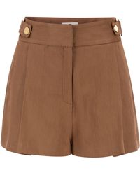 Elisabetta Franchi - Tailored High Waisted Shorts With Tone Logo Buttons - Lyst