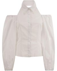 MVP WARDROBE - Cotton Shirt With Balloon Sleeves - Lyst