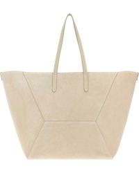 Brunello Cucinelli - Sand Suede Shopping Bag - Lyst