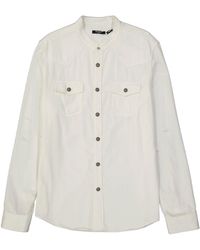 Balmain - Cotton Denim Shirt - Lyst