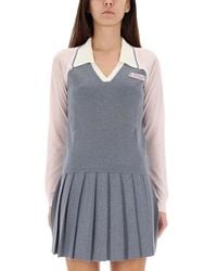 CASABLANCA - Merino Lurex Long-Sleeve Tennis Polo - Lyst