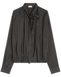 Dries Van Noten - Cupro Blouse With Drawstring - Lyst