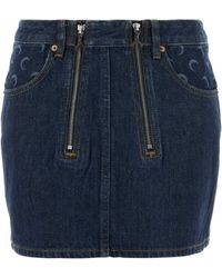 Marine Serre - Blue Denim Mini Skirt - Lyst