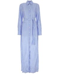 Prada - Printed Silk Shirt Dress - Lyst