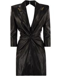 Elisabetta Franchi - Craquelé Dress With Lapels - Lyst