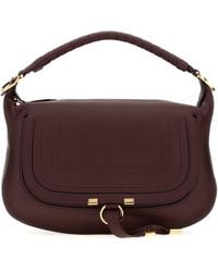 Chloé - Aubergine Leather Small Marcie Shoulder Bag - Lyst