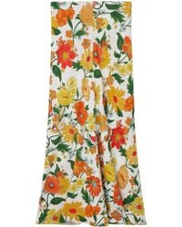 Stella McCartney - Floral Print Midi Skirt - Lyst