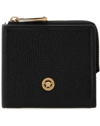 Versace - Black Leather Wallet - Lyst
