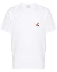 Maison Kitsuné - Katoenen T-Shirt Met Vossen-Patroon - Lyst