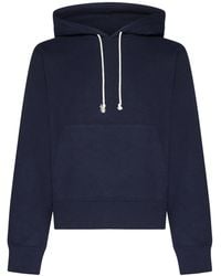 Saint Laurent - Sudadera con capucha de algodón de - Lyst