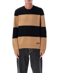 A.P.C. - Edwardo Striped Wool Jumper - Lyst
