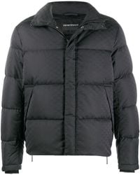Emporio Armani - Gesteppte Jacquard-Jacke - Lyst
