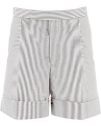 Thom Browne - Gestreifte Shorts mit Tricolor -Details - Lyst