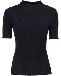 Peserico EASY - Short Sleeved Ribbed Woollen Jumper - Lyst