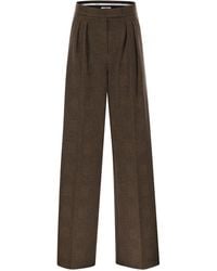 Max Mara - Ponza Patterned Wool And Cotton Jersey Trousers - Lyst