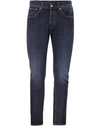 Dondup - Dian Katoenen Denimjeans Met Gebruikte Blauwe Wassing - Lyst