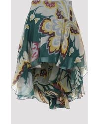 Etro - Asymmetric Silk Mini Skirt - Lyst