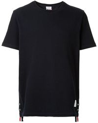 Thom Browne - Relaxed Fit Ss Tee W/ Center Back Rwb Stripe - Lyst
