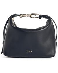 Furla - 'tonie' Mini-schoudertas In Zwart Leer - Lyst