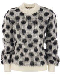 Marni - Brushed Mohair Sweater With Polka Dots - Lyst